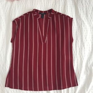 Red and white striped top